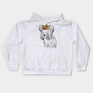 Skye Terrier Dog King Queen Wearing Crown Kids Hoodie